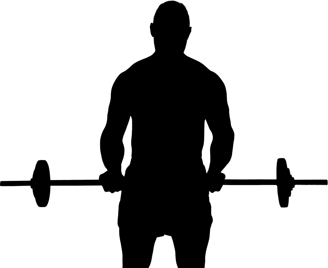 Silhouette Man Lifting Barbell Transparent PNG