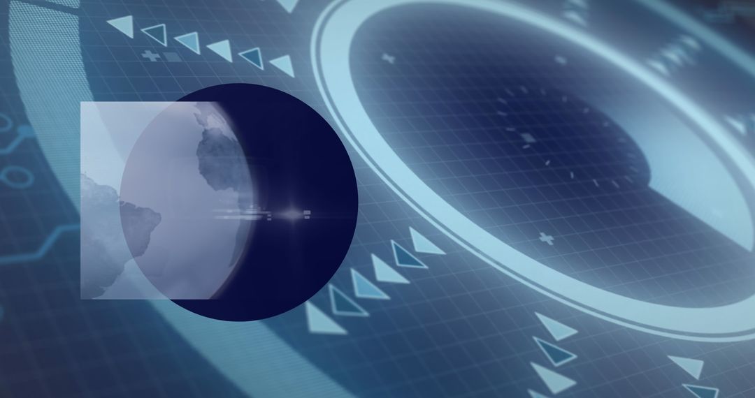 Futuristic Global Technology with Digital Interface and Scope