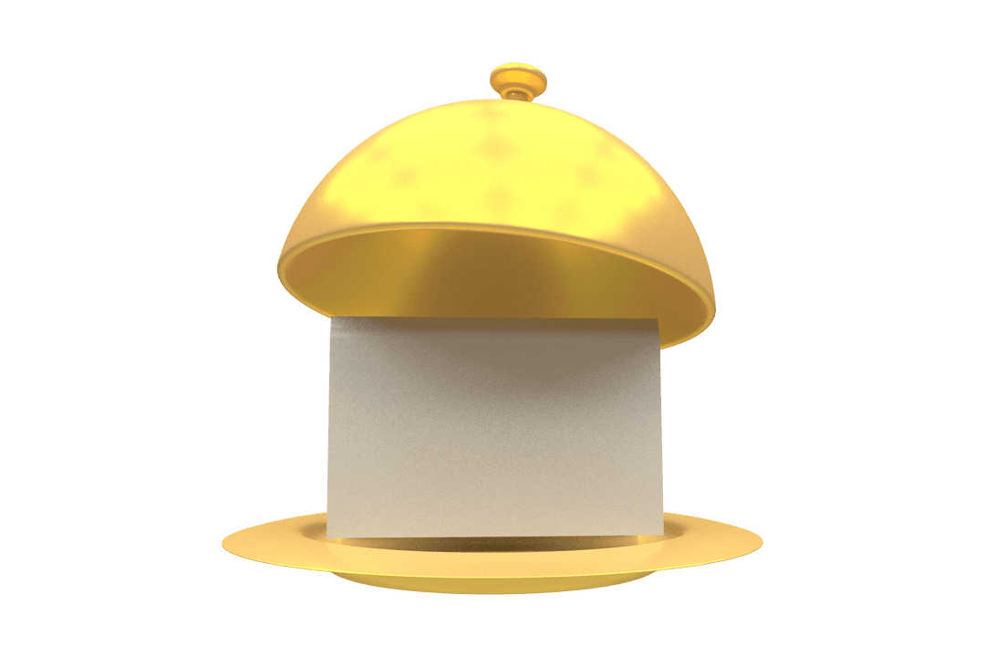 Golden Transparent Cloche Displaying Elegant Block Labels