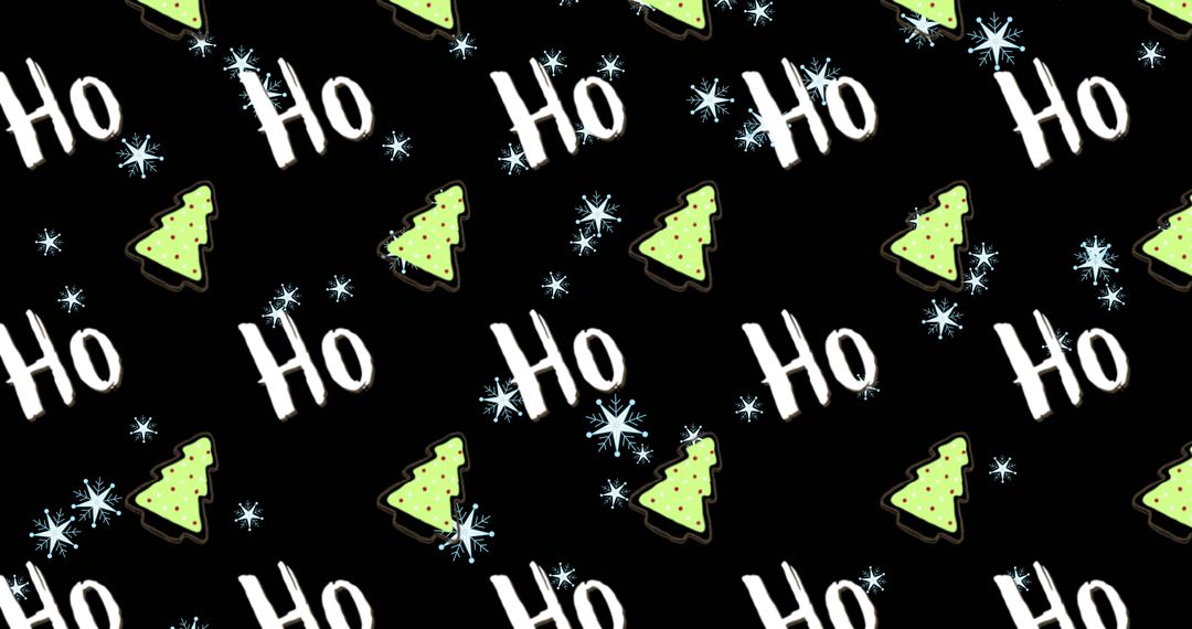 Festive Christmas Pattern with Trees and Snowflakes