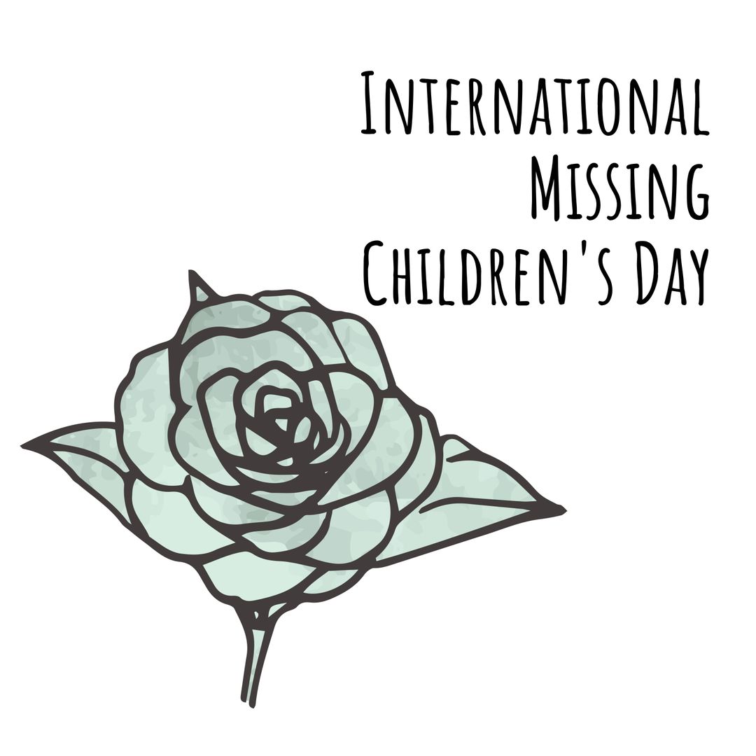 International Missing Children's Day with Rose Illustration