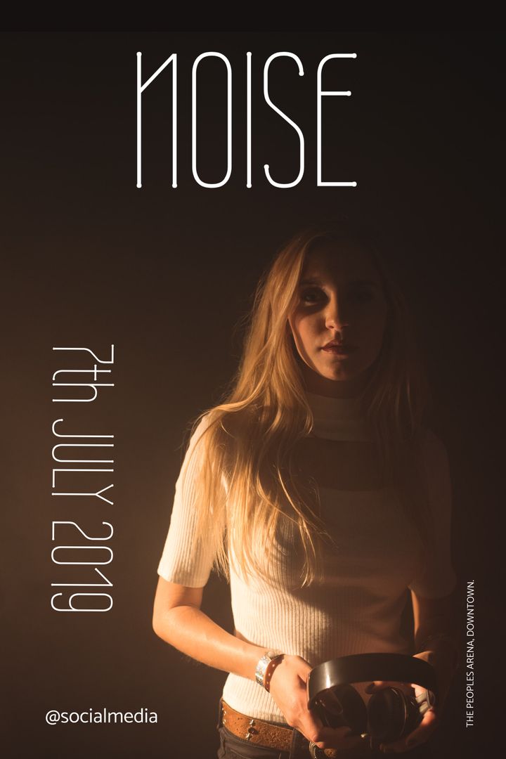 Woman Embracing Serenity in Soft Light with Camera