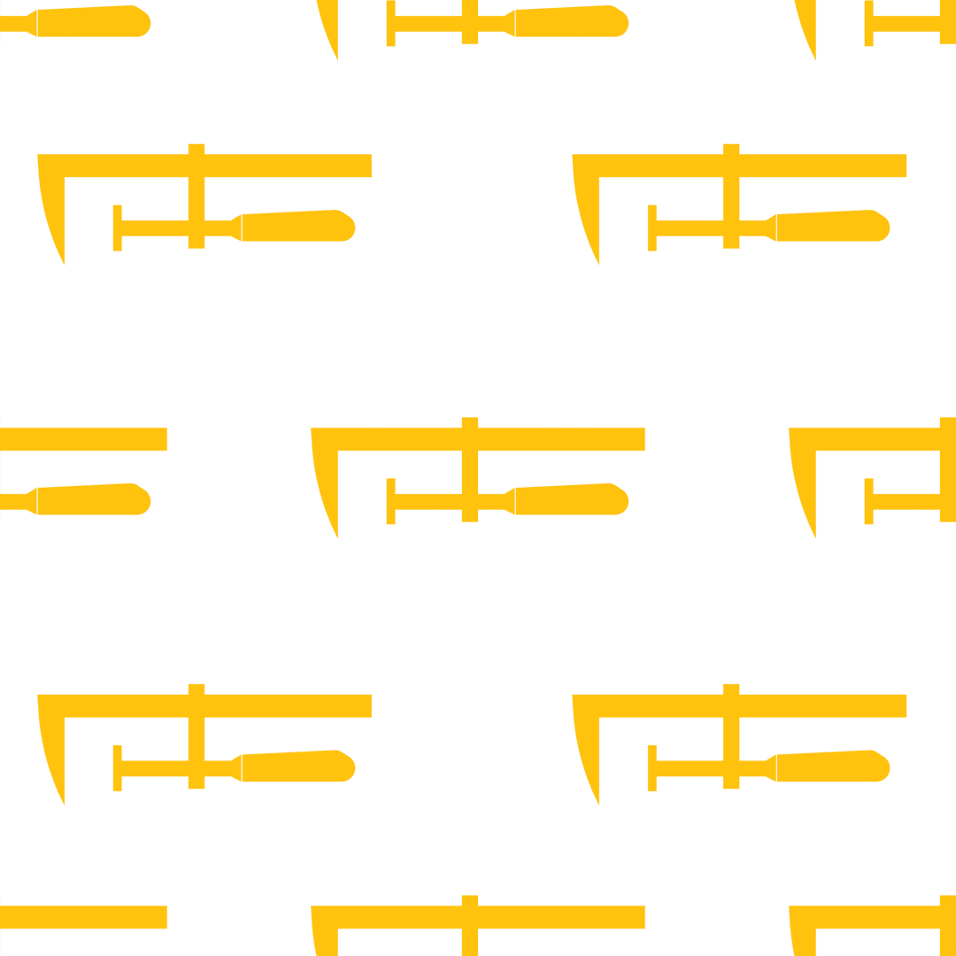 Stylized Yellow Tool Pattern on Transparent Background