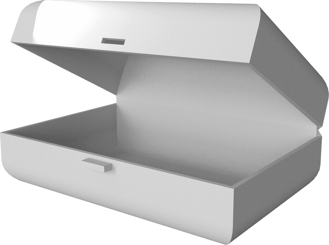 Open Transparent White Case Close-up View for Packaging Design