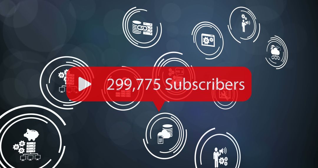 Digital Subscriber Count Display with Technology Icons