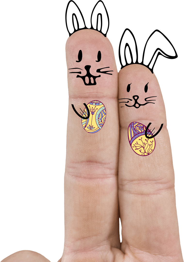 Easter Bunny Fingers with Transparent Background