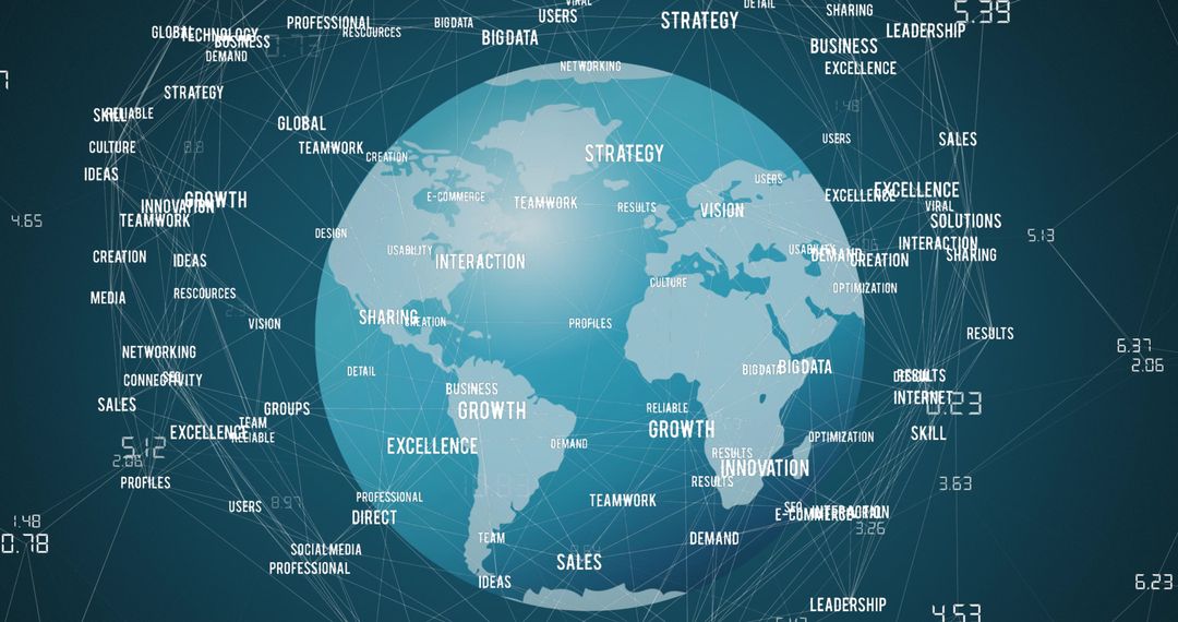 Global Business Strategy and Data Connections Visualization