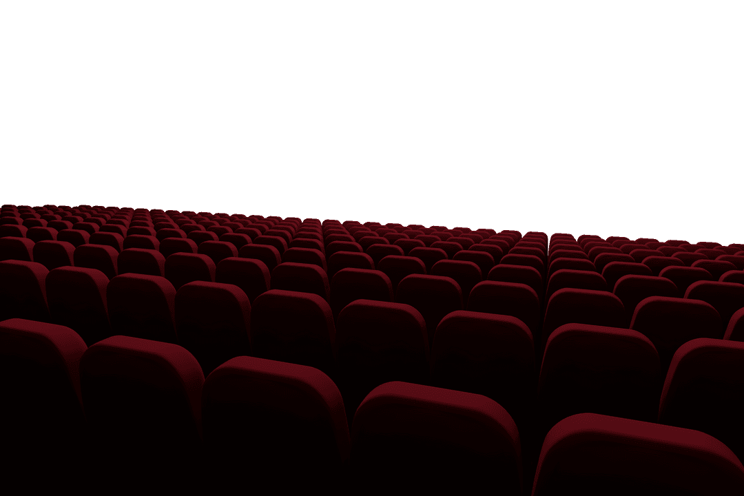 Transparent Cinema Audience Concept with Red Seats