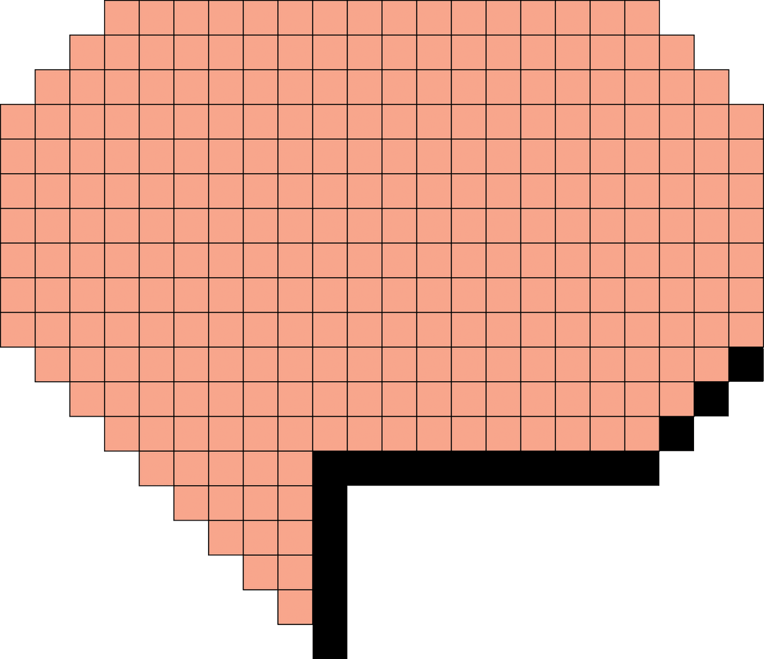 Salmon Pink Pixel Speech Bubble Vector with Transparent Background