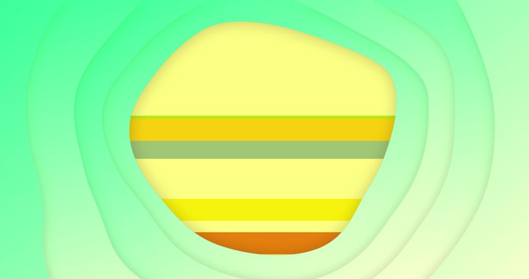 Colorful Abstract Pattern with Stripes in Yellow Border