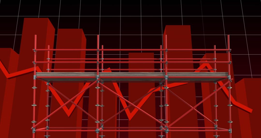 Financial Growth Concept with Scaffolding and Graph