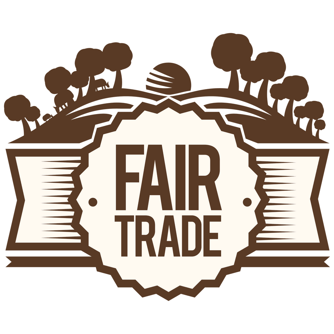 Fair Trade Logo with Trees on Transparent Background