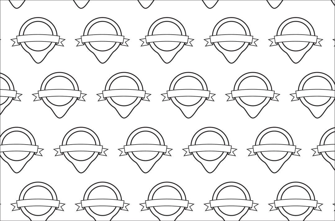 Abstract Black Geometric Shapes Pattern on Transparent Background