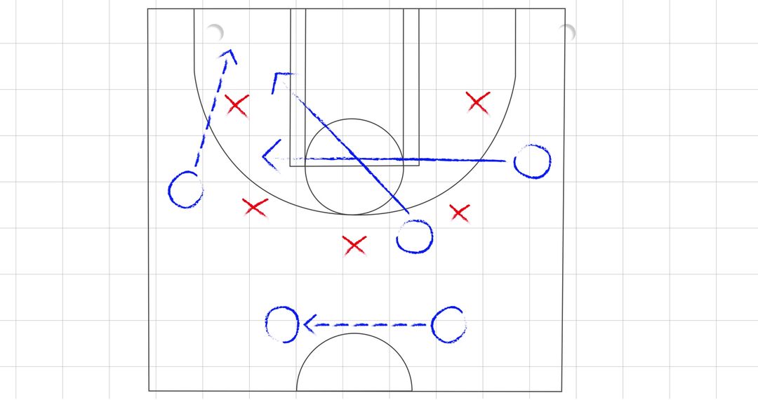 Basketball Playbook Strategy Diagram for Coaches - Free Images, Stock Photos and Pictures on Pikwizard.com