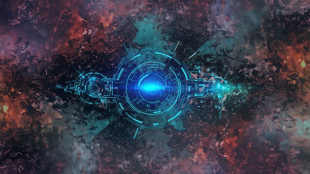 Futuristic Holographic Interface in Space Backdrop