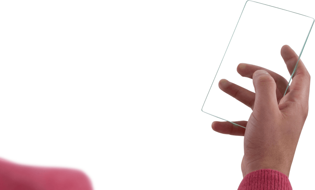 Close-Up of Transparent Glass Phone in Hands