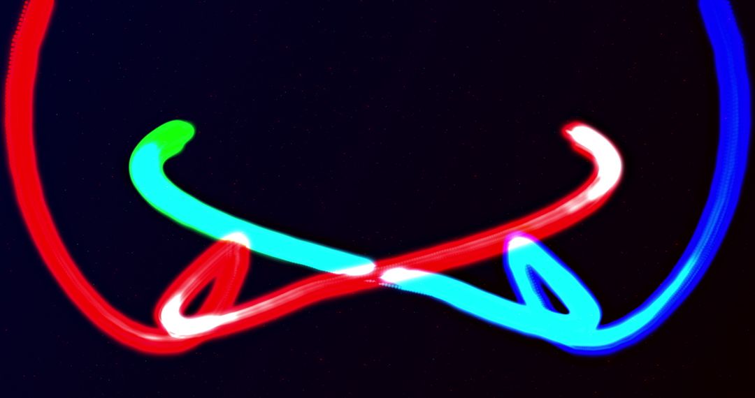 Neon Intertwining Lines on Black Background