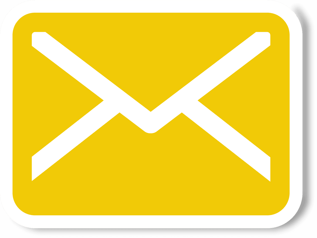 Yellow Envelope Icon on Transparent Background for Digital Communication