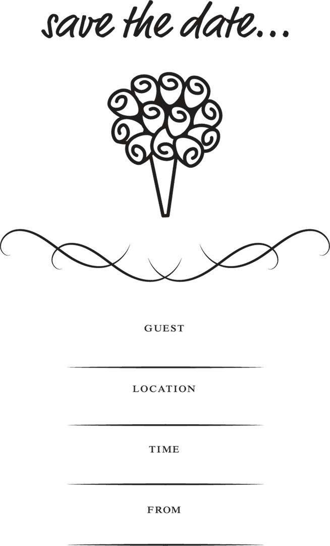 Stylish Transparent Save the Date Card with Floral Illustration