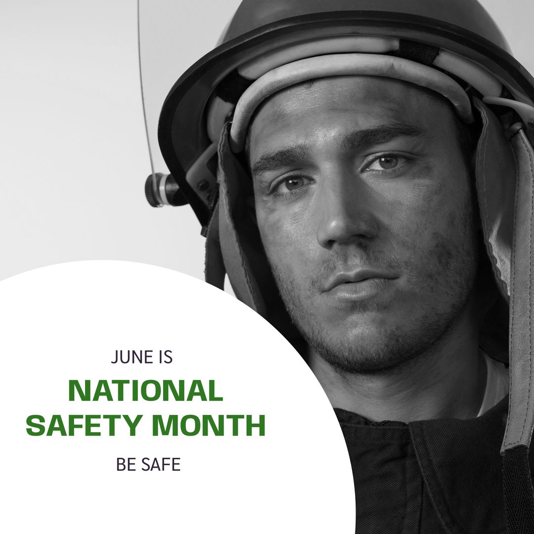 Caucasian Male Firefighter Promoting National Safety Month Awareness - Download Free Stock Templates Pikwizard.com