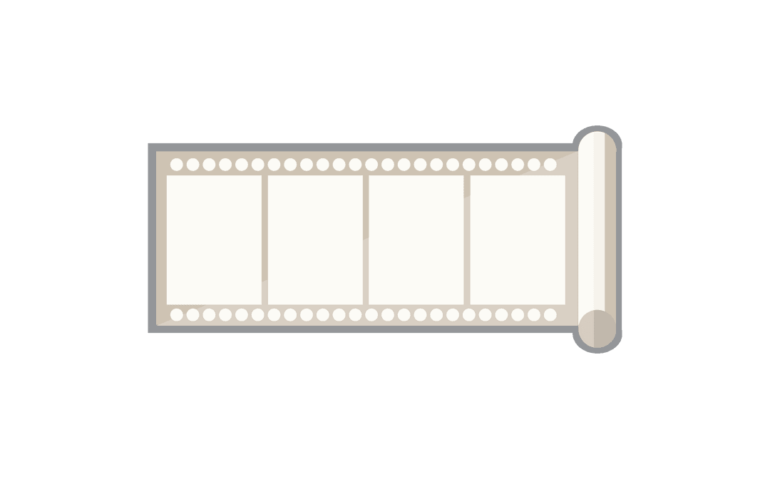 Blank Camera Film Strip on Transparent Background for Editing Projects