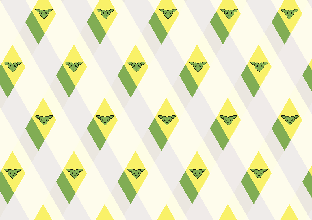 Transparent Yellow Diamond Pattern on Light Background