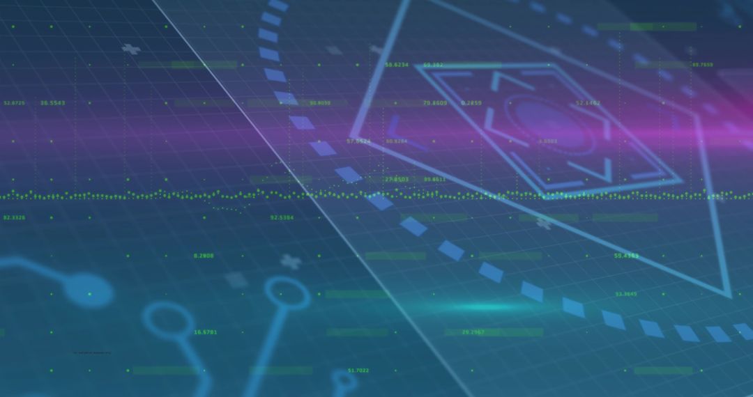 Futuristic Digital Interface with Holographic Neon Design