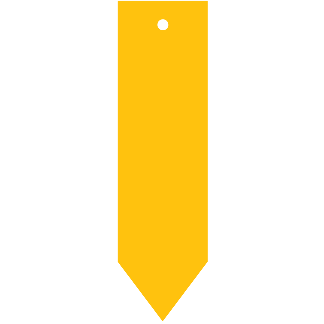 Yellow Arrow Pointing Down on Transparent Background