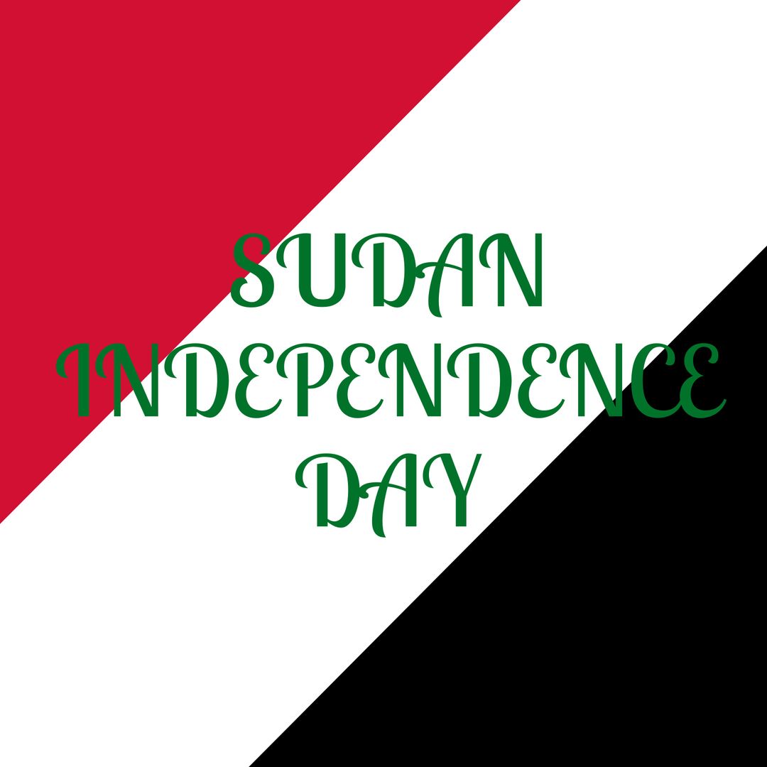 Sudan Independence Day Celebration Graphic with National Colors