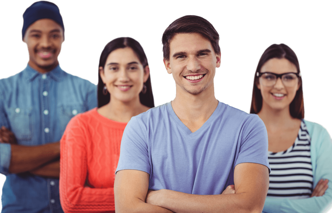 Diverse Creative Team Standing Confidently Smiling Transparent Background