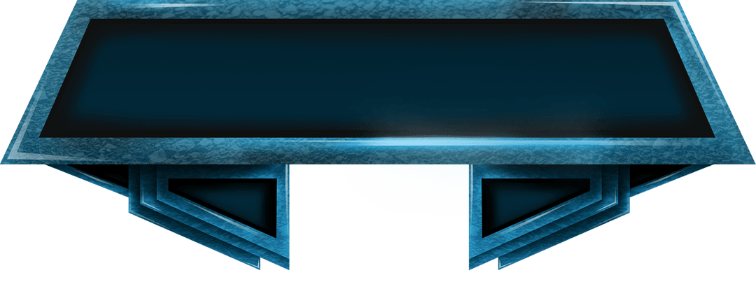 Futuristic Blue Abstract Shape on Transparent Background