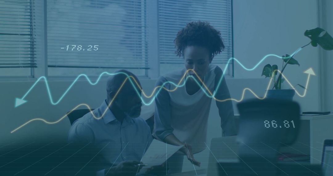 Business Collaboration with Digital Graph Overlay in Office Environment