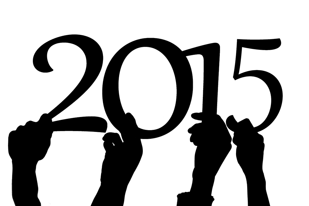 Hands Holding 2015 on Transparent Background Illustration