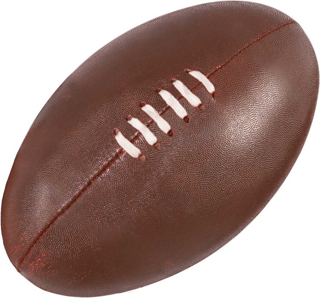 Rugby Ball on Transparent Background Echoing Sports Passion