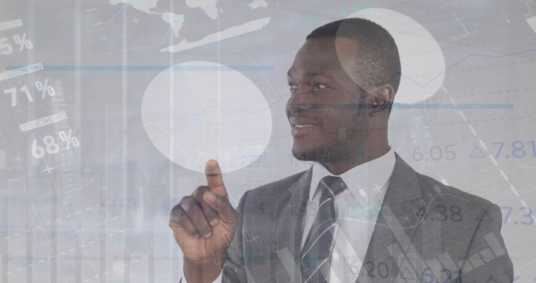 Business Executive Utilizing Financial Data Analytics in Office