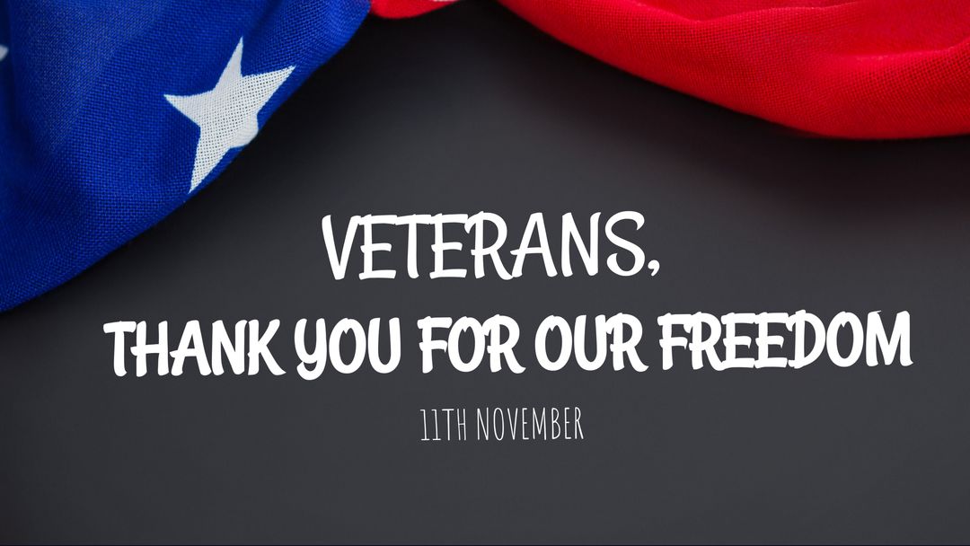 Honoring Veterans: American Flag with Patriotic Gratitude Message - Download Free Stock Templates Pikwizard.com