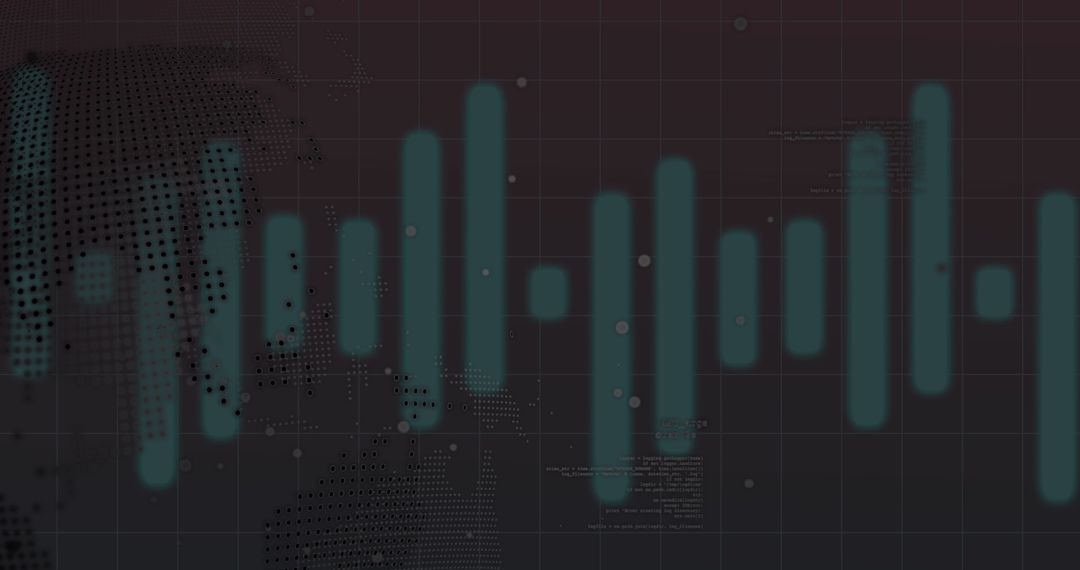 teal data bar chart with world map and code elements - Free Images, Stock Photos and Pictures on Pikwizard.com
