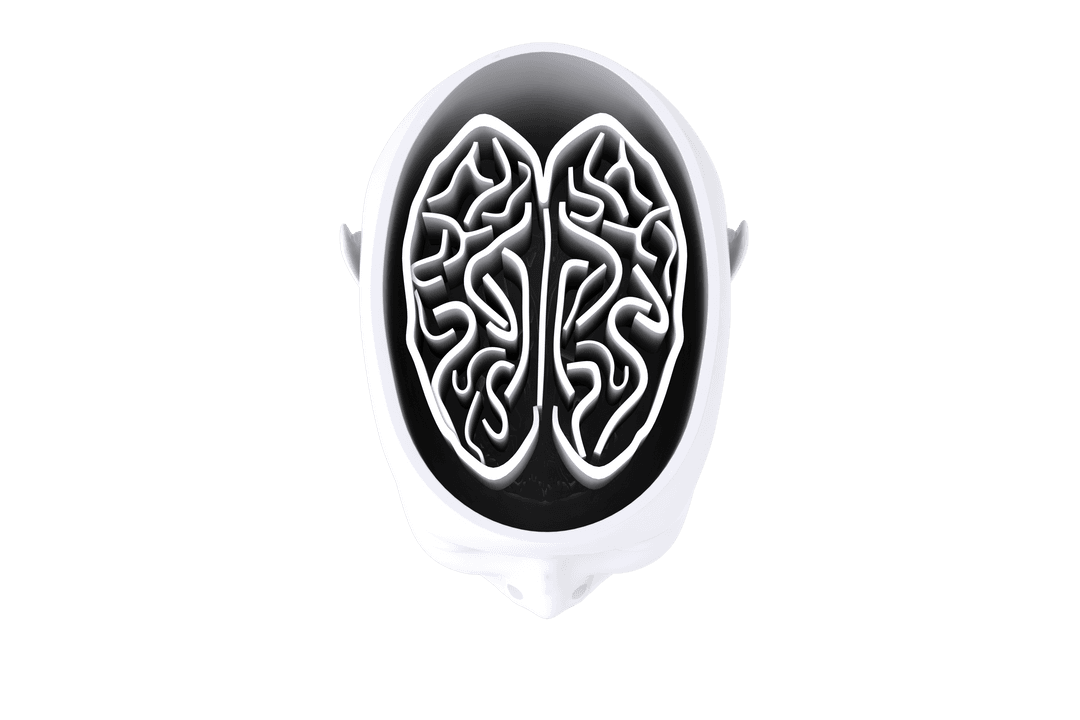 Brain Anatomy with Abstract Shapes on Transparent Background