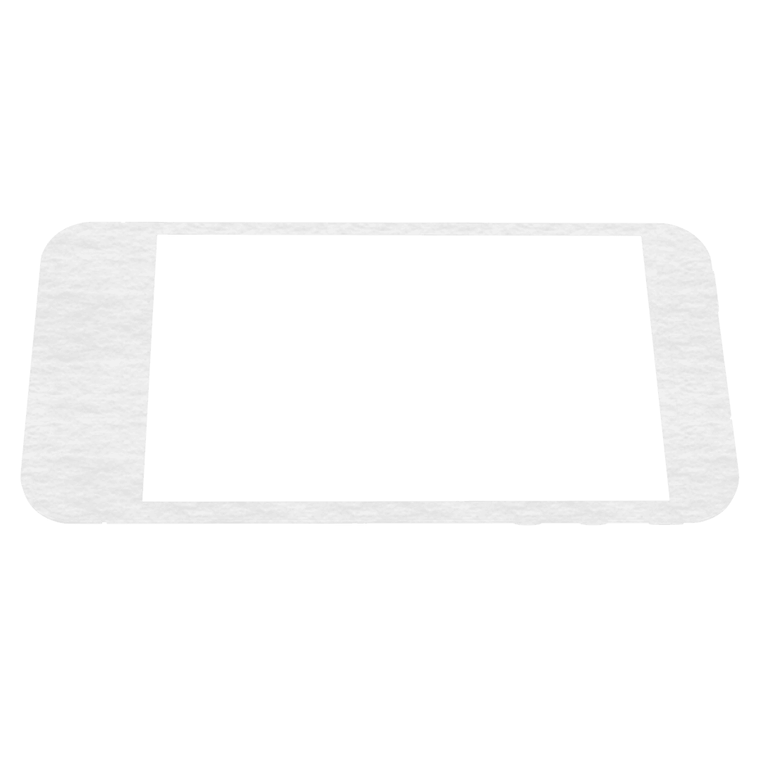 Transparent Smartphone Frame with Blank Screen High Angle View
