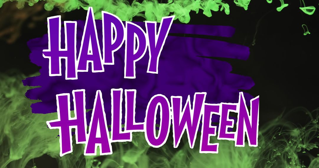 Happy Halloween Textover Colorful Smoke Background
