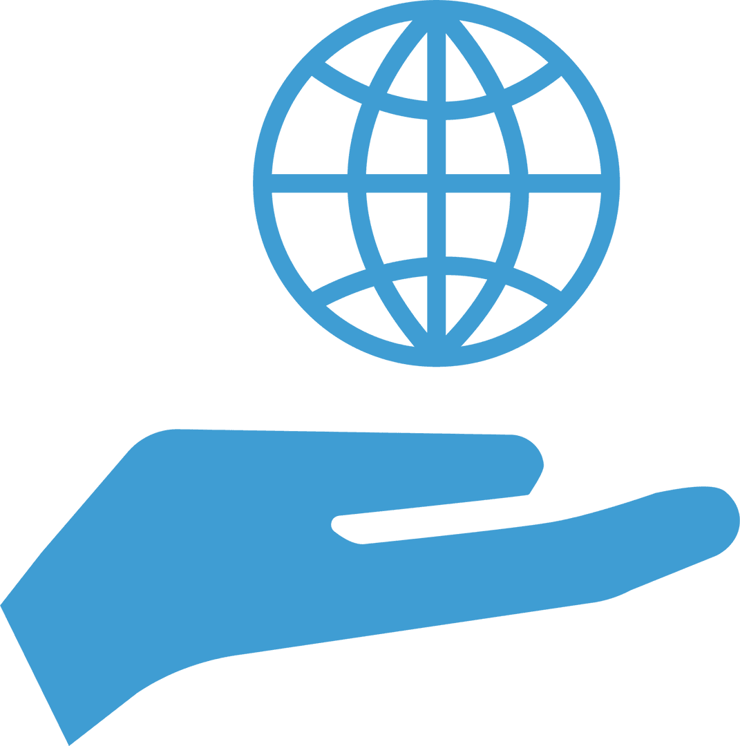 Hand Holding Globe Digital Illustration on Transparent Background
