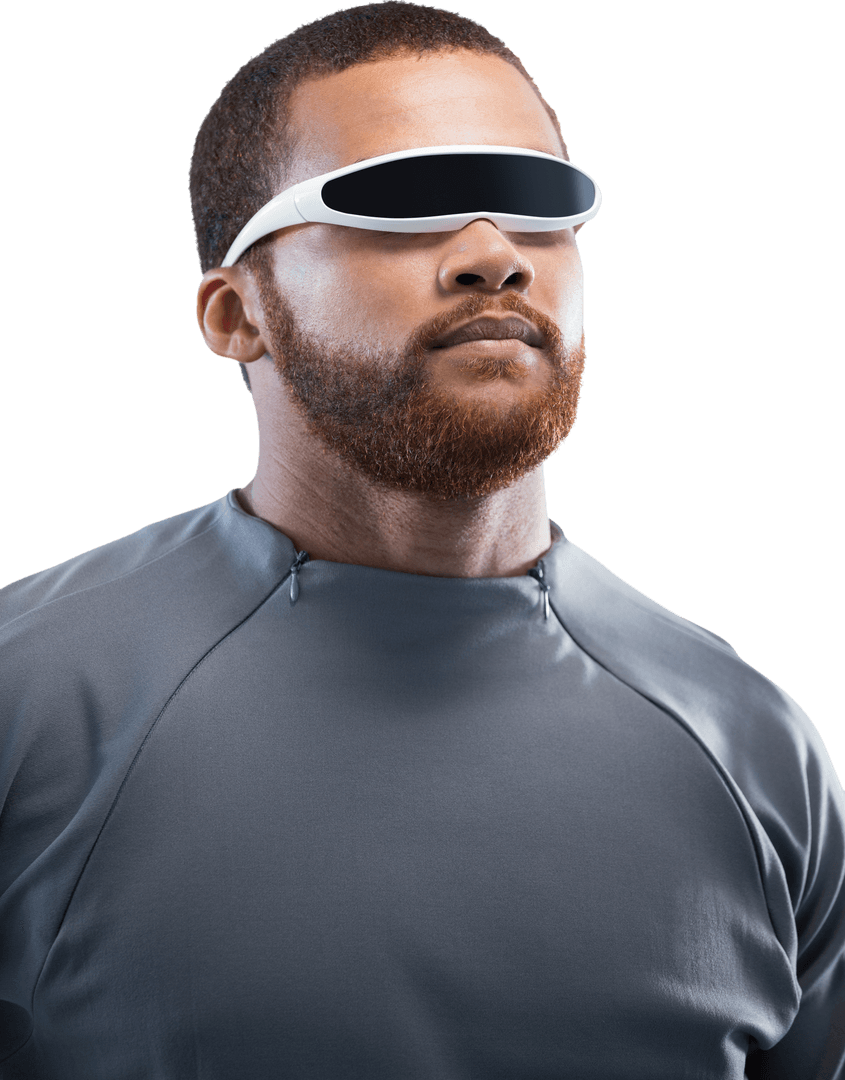 Man Engaging in Virtual Reality Experience