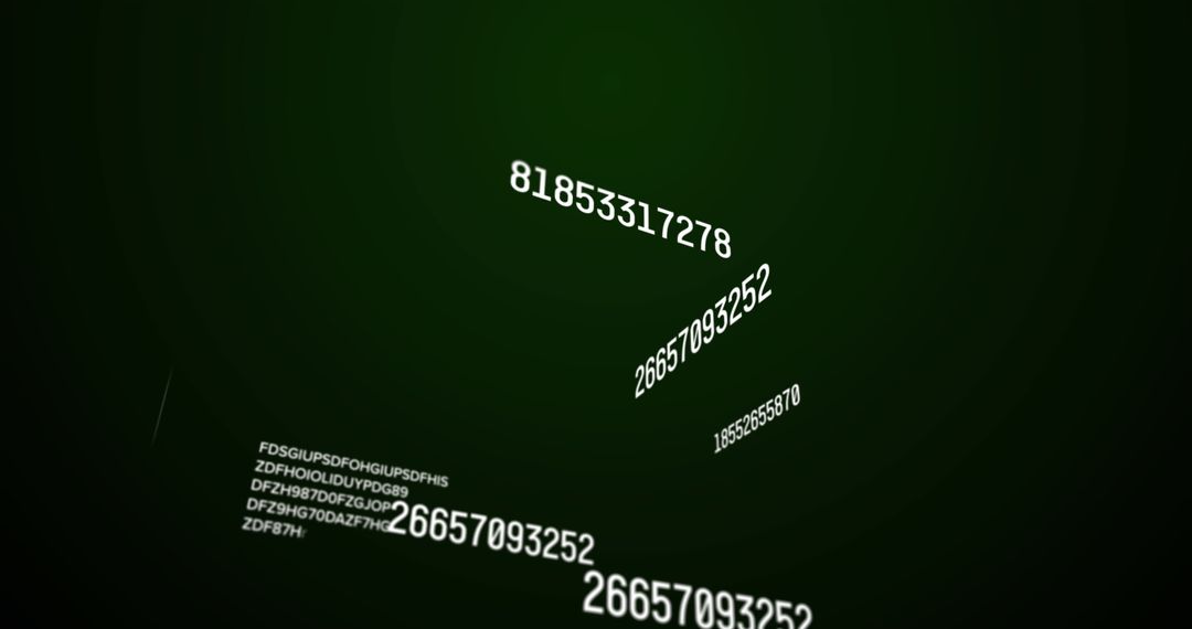 Dynamic numbers on black background representative of data processing