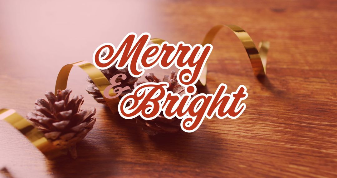 Festive Christmas Banner with Script Text and Decorations