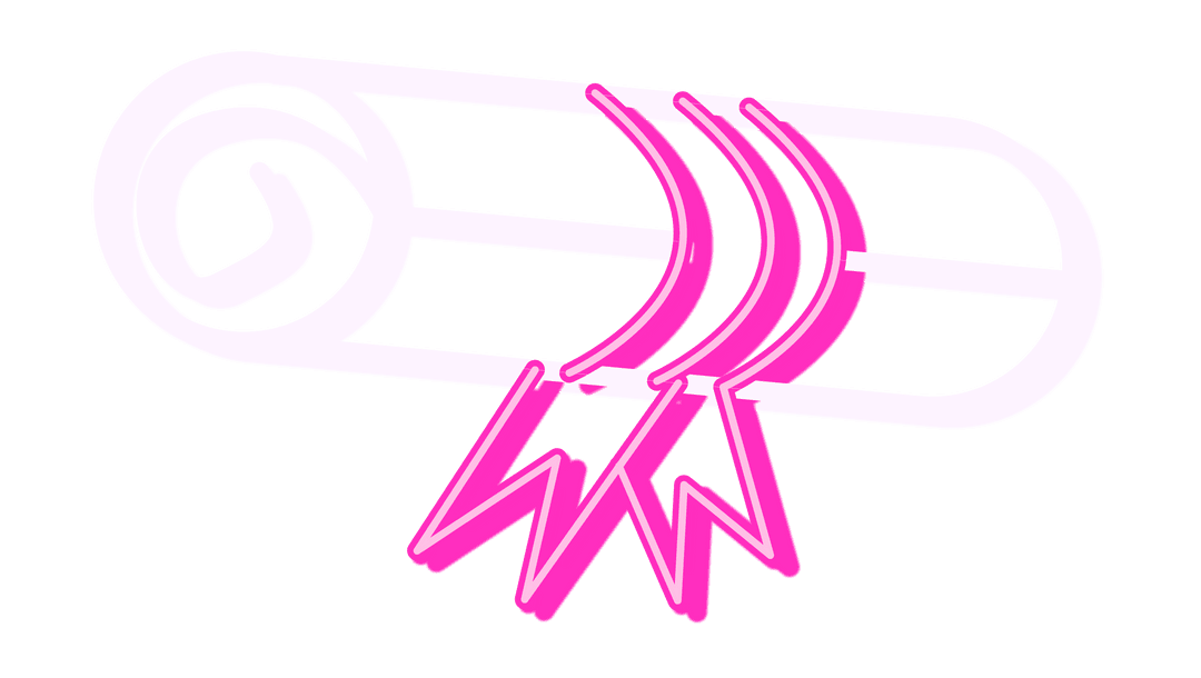 Diploma Scroll with Pink Ribbon Seals on Transparent Background