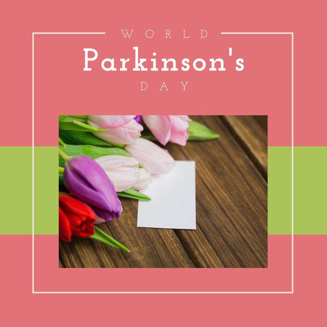 World Parkinson's Day Card with Tulips and Blank Note