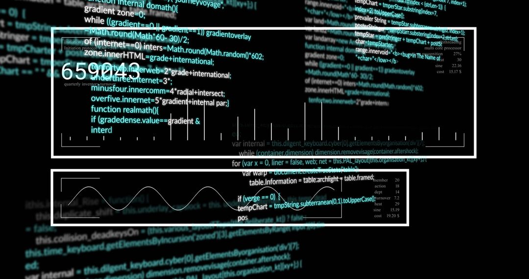 Digital Analytics Dashboard with Code Interface Overlay