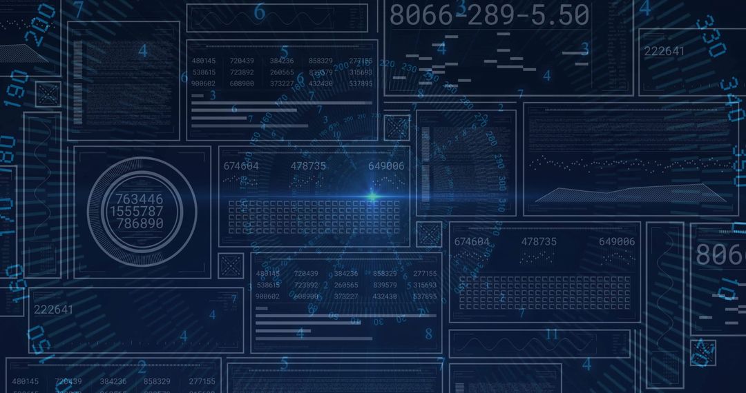 Futuristic Technology Dashboard with Digital Data Interface