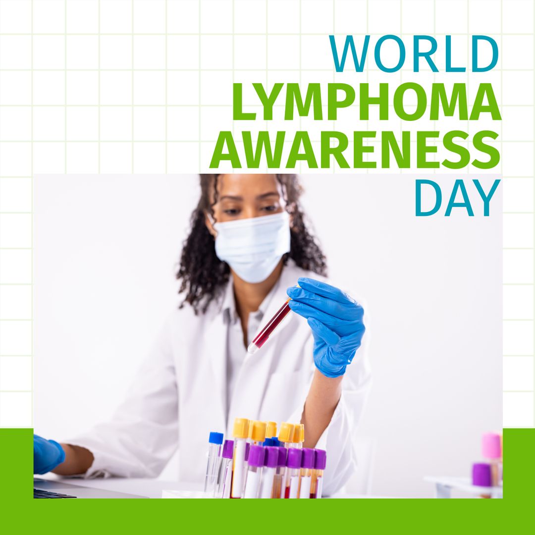 Doctor Promoting World Lymphoma Awareness Day with Blood Sample