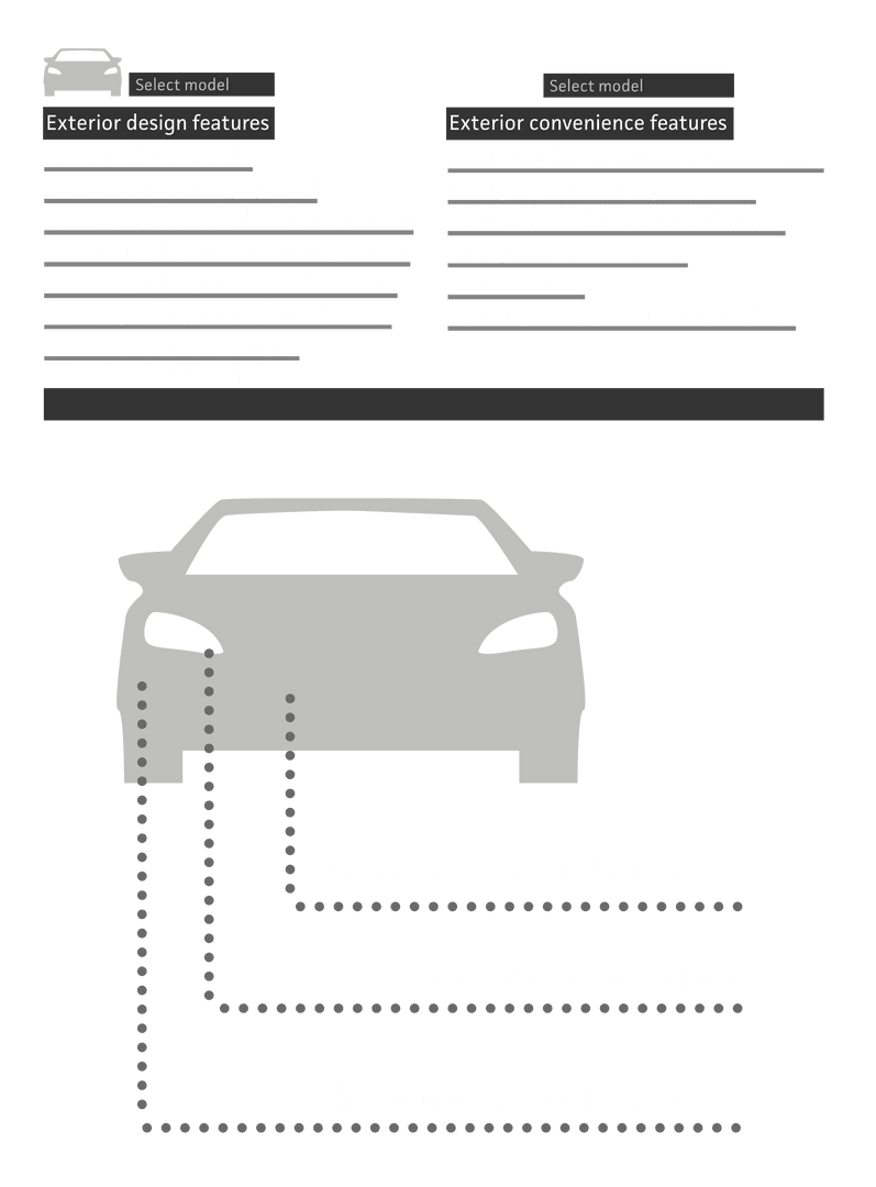 Transparent Car Specification Form with Design Outline and Feature Indicator - Download Free Stock Images Pikwizard.com